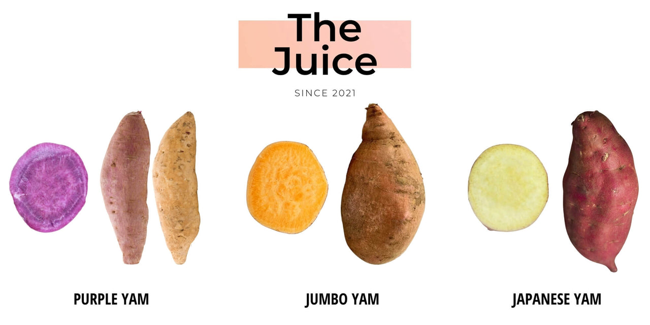 THE JUICE - YAM VARIETY (PURPLE YAM, JUMBO YAM, AND JAPANESE YAM)
